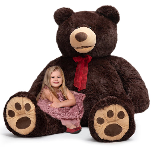 HollyHOME 6ft Teddy Bear Giant Teddy Bear Stuffed Animal with Embroidered Paws Holiday Valentine's Toy Gift for Girlfriend Kids 72 inches Brown