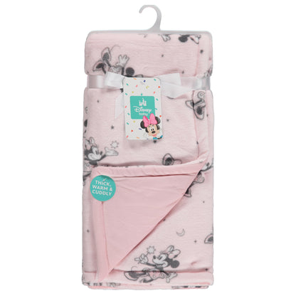 Disney Mickey Mouse, Minnie Mouse, Winnie The Pooh, Lilo and Stitch 2-Ply Infant Blanket - Soft Fleece with Polyfill - Cozy and Warm Baby Blanket for Baby Boys and Girls, 30x40 Inches