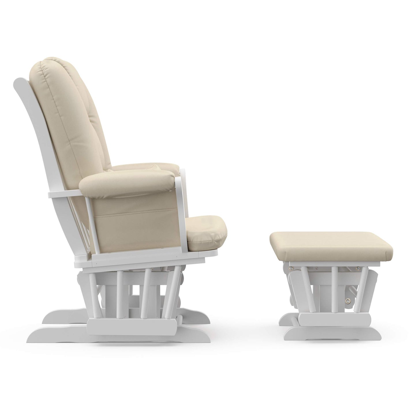 Storkcraft Tuscany Custom Glider and Ottoman with Free Lumbar Pillow (White/Slate Gray Swirl) - Cleanable Upholstered Comfort Rocking Nursery Chair with Ottoman