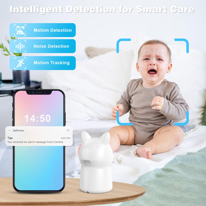 Baby Monitor, 4.3" Video Baby Monitor with 1080P Camera, Smart 2.4G WiFi Audio Monitor with Remote PTZ, Night Vision, 2-Way Talk, Sleep Mode, RGB Night Lights, Lullabies & 1000ft Range, APP Control