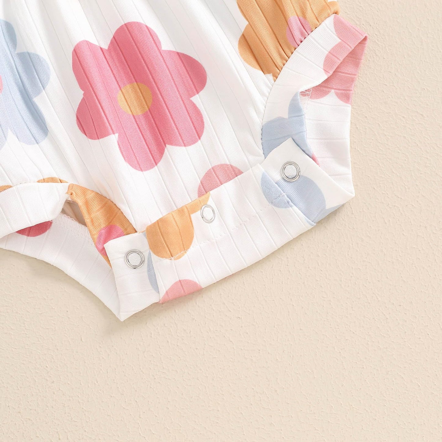 Baby Girl Summer Clothes Ribbed Short Sleeve Romper Solid Color Bodysuits Bow Headband Outfit Newborn Girl Jumpsuit