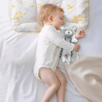2025 6-in-1 Sensory Baby Security Blanket - Crinkle, Rattle & Teether, Machine-Washable Plush Lovey for Nursery/Stroller, Soft Cuddly Blanket Sleeping Animal for Babies and Toddlers (Grey)