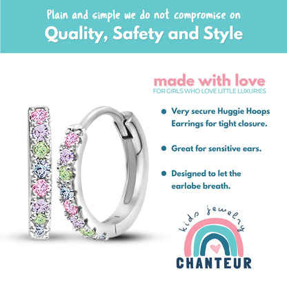 Chanteur Hypoallergenic Huggie Earrings for Girls & Women - Small Hoop Design, Perfect for Teens & Kids