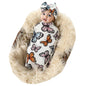 Galabloomer Newborn Receiving Blanket Headband Set Baby Flower Swaddle (vintage flower)