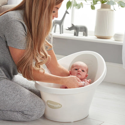 Newborn Baby Bath | Built in Support Bump and Soft Backrest | Suitable from Newborn | Bath Seat Support Includes Plug | Blossom Pink