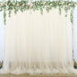 Champagne Tulle Backdrop Curtain for Parties Wedding 10ft×8ft Champagne Sheer Backdrop Curtains for Baby Shower Bridal Shower Reception Birthday Party Christmas Photoshoot Decorations 2 Panels
