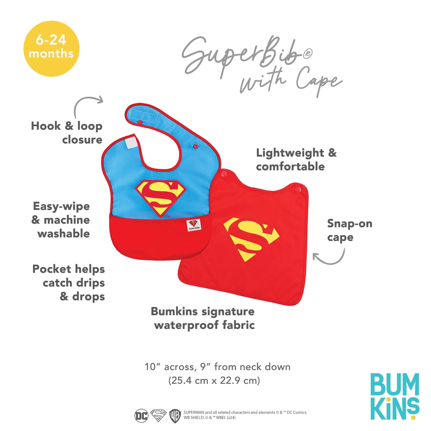Bumkins Disney Bibs for Girl or Boy, SuperBib Baby and Toddler 6-24 Months, Essential Must Have for Eating, Feeding, Baby Led Weaning, Mess Saving Waterproof Soft Fabric, 3-pk Pooh Bear and Friends
