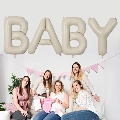 40 Inch Oh Baby Balloon, Shower Decorations, Large Sign for Backdrop, Shiny Banner for Gender Reveal Party Supplies (Gold)
