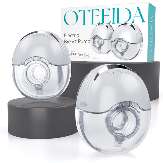 Hands Free Breast Pump Wearable MY-375 - Strong Suction, Low Noise, Wearable Breastfeeding Pump with 4 Mode &12 Levels, Portable Electric Breast Pump 24mm - 17/19/21/Insert/Flange, 2 Pack (White)