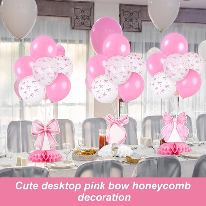 4 Sets Balloon Stand Kit for Table Bear Baby Shower Tables Centerpieces with Balloon Boy Baby Shower Decorations for Bear Theme Gender Reveal Birthday Party Table Decorations Supplies (Brown Bear, 4)