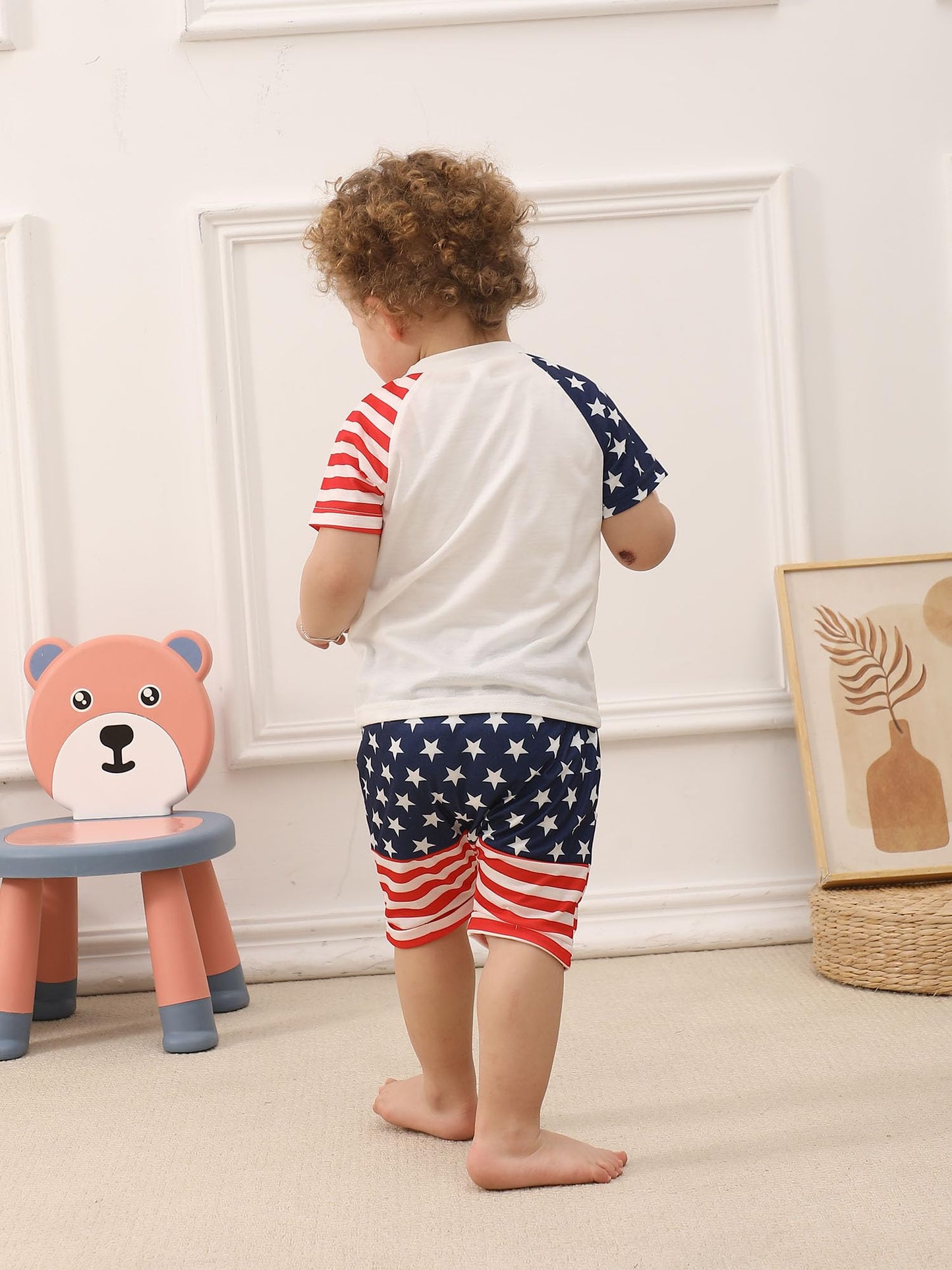 SUREPOCH Baby Boy Clothes Set Summer Toddler Short-Sleeve Shirt & Elastic Waist Shorts Set For Baby Boy Outfits