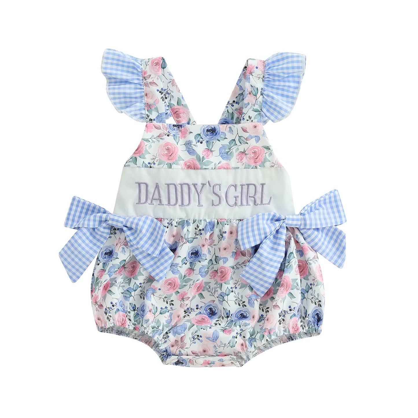 Newborn Baby Girl Clothes Letter Print Flying Sleeve Romper Bodysuit Cute Summer Jumpsuit Daddys Girl Baby Clothes