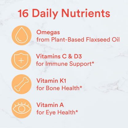 SmartyPants Kids Multivitamin Gummies: Omega 3 Fish Oil (EPA/DHA), Vitamin D3, C, Vitamin B12, B6, A, K & Zinc for Immune Support, Biotin, Gluten Free, Three Fruit Flavors, 120 Count (30 Day Supply)