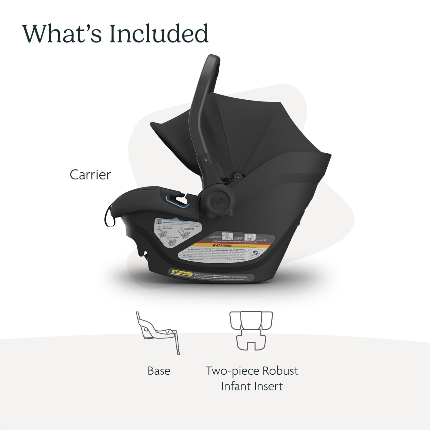 UPPAbaby Aria Lightweight Infant Car Seat/Just Under 6 lbs for Easy Portability/Base with Load Leg + Infant Insert Included/Direct Stroller Attachment/Declan (Oat Mélange/Chestnut Leather)