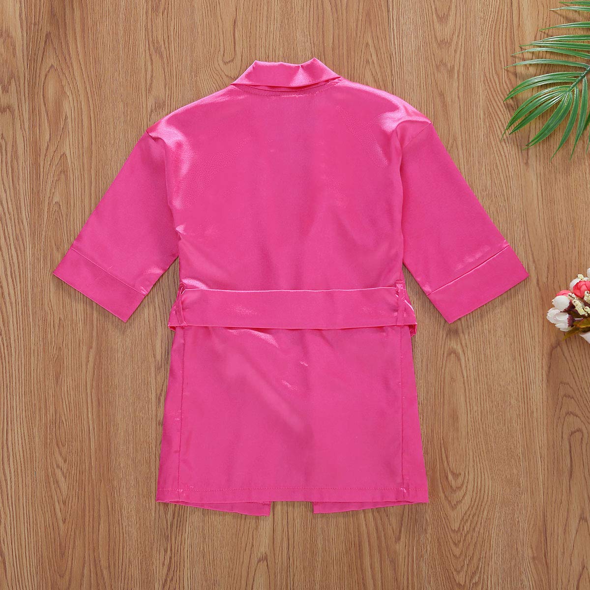 FIOMVA Toddler Kids Baby Boys Girls Silk Satin Bathrobe Long Sleeve Kimono Robes Infant Nightgown Sleepwear Clothes