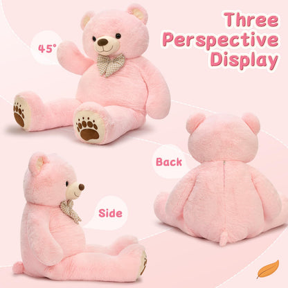 6ft Giant Teddy Bear Stuffed Animal, 72" Life Size Pink Teddy Bear Plush Toy, Cuddly Stuffed Bear Gift for Girlfriend, Wife, Kids at Birthday Valentine's Day, Christmas, Baby Shower Decor