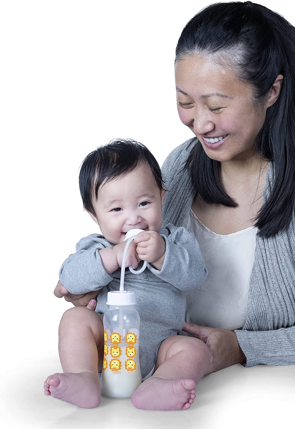 Hands-Free Baby Bottle - Anti-Colic Self Feeding Baby Bottle System 9 oz (1 Pack - Fox)