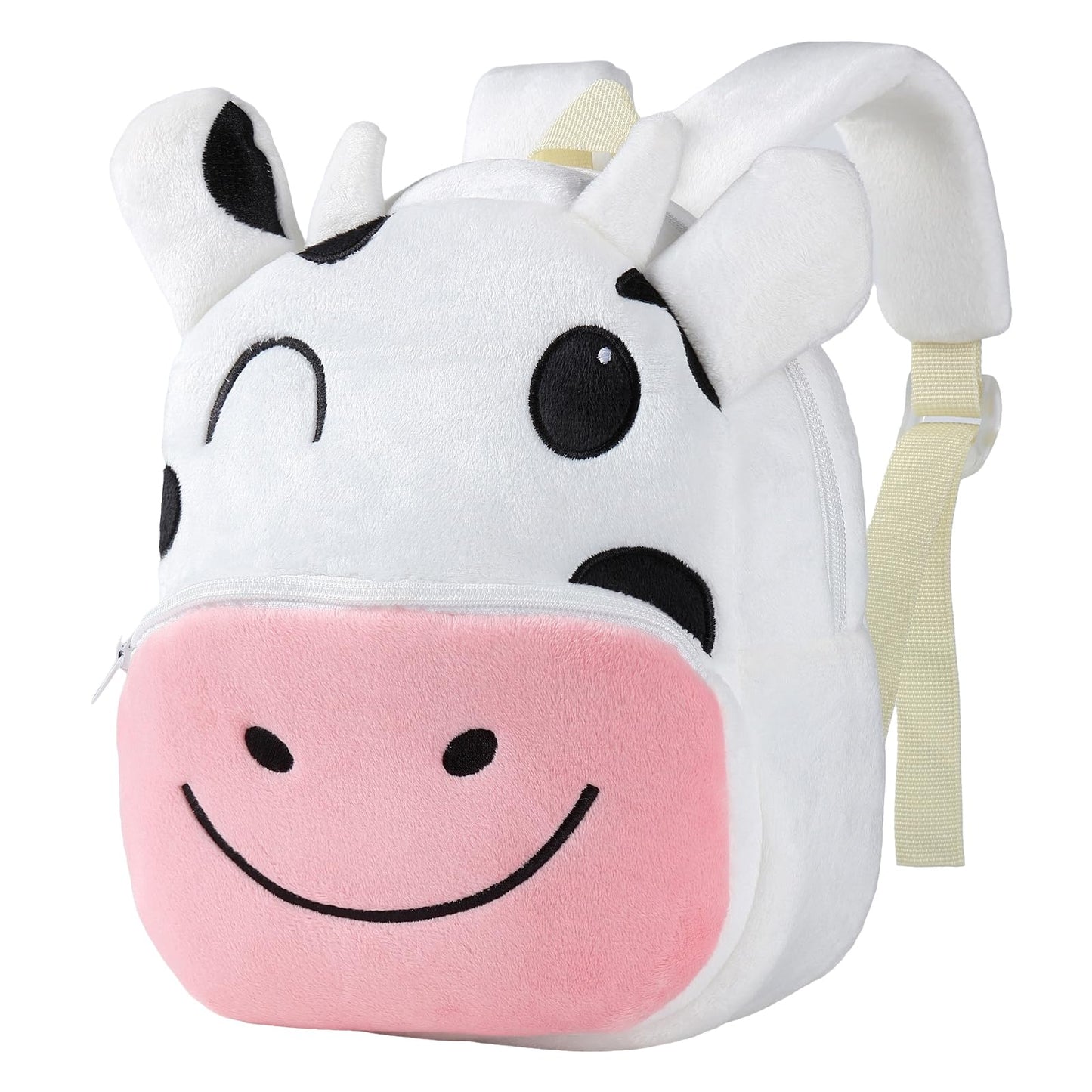 MICHLEY Toddler Backpack Plush Animal SchoolBag Cartoon Girls Travel Bag Mini Baby Daypack for Kids Kindergarten Pre School Bags, Cow
