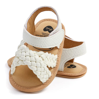 SOFMUO Baby Girls Boys Sparkly Bowknot Sandals Premium Soft Anti-Slip Rubber Sole Infant Summer Outdoor Shoes Toddler First Walkers