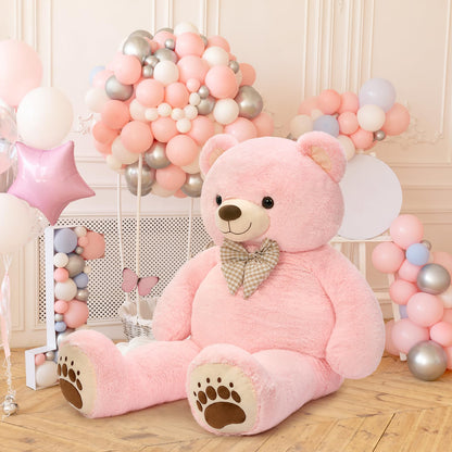 6ft Giant Teddy Bear Stuffed Animal, 72" Life Size Pink Teddy Bear Plush Toy, Cuddly Stuffed Bear Gift for Girlfriend, Wife, Kids at Birthday Valentine's Day, Christmas, Baby Shower Decor