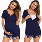 Ekouaer Women's Maternity Nursing Pajama Sets Short Sleeve Postpartum Pajamas Breastfeeding Pregnancy Clothes