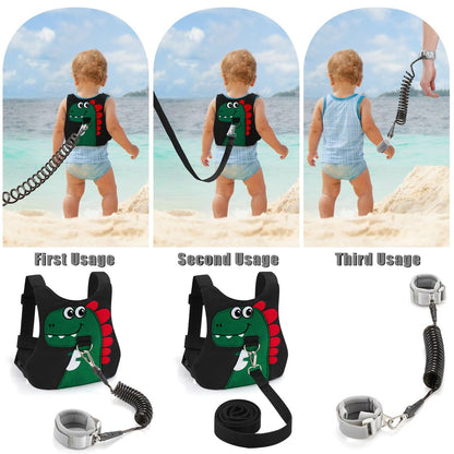 Toddler Leash-Baby Walking Safty Harness and Child Anti Lost Wrist Link for Girls/Boys Travel (Green)