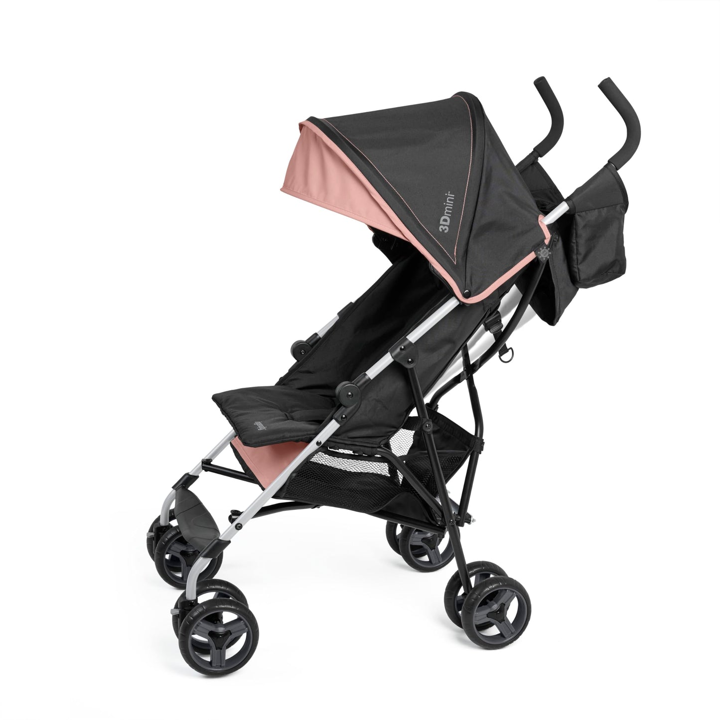 Summer by Ingenuity 3D Mini Convenience Stroller – Lightweight Stroller with Compact Fold, Multi-Position Recline, Canopy with Pop Out Sun Visor and More – Umbrella Stroller for Travel, Pink