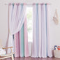 NICETOWN Nursery Curtains for Kids, Farmhouse Blackout Curtain Panels for Bedroom, Double Layer Star Hollow-Out Grommet Aesthetic Living Room Toddler Window Curtains, 2 Pcs, W52 x L84, Biscotti Beige