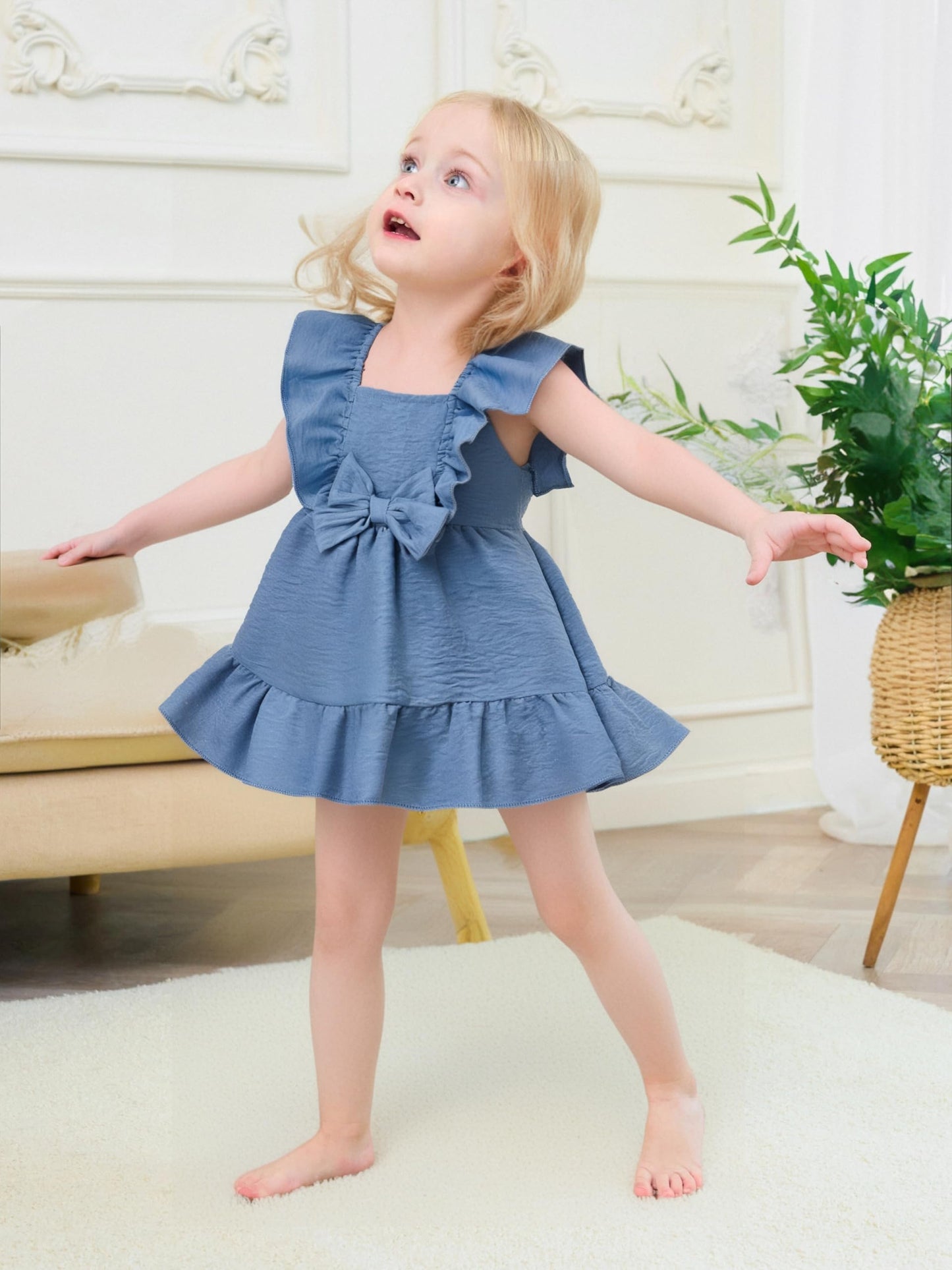 Renotemy Newborn Infant Baby Girl Dresses Summer Outfits Boho Casual Sundress Gifts Toddler Clothes for Girl with Hat and Bag