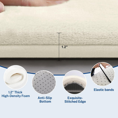 Thick Baby Play Mat for Floor,50 x 50 Playpen Mat,Tummy Time Foam Mat,Ultra Soft Support & Plush Feel,Easy Care with Non-Slip Cushioned for Infant,Kids and Toddler Crawling,Beige