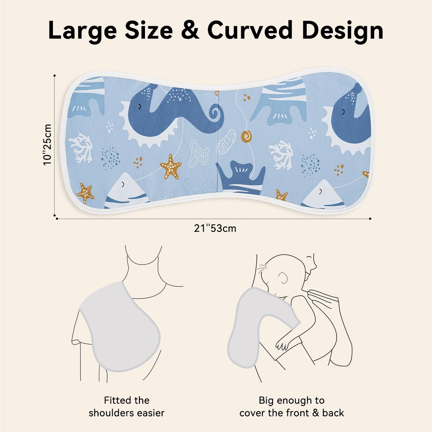 Yoofoss Baby Burp Cloths 5 Pack Burping Cloths for Babies Boys Girls Large 21''X10'' Extra Soft and Absorbent Flowers