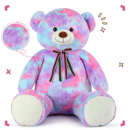 Tezituor 59" Gaint Teddy Bear Stuffed Animal,5ft Life Size Big Teddy Bears,Light Brown Cute Soft Plush Toy,Gifts for Kids Girls Boys Girlfriend Valentine,Christmas,Birthday,Baby Shower,Wedding Party