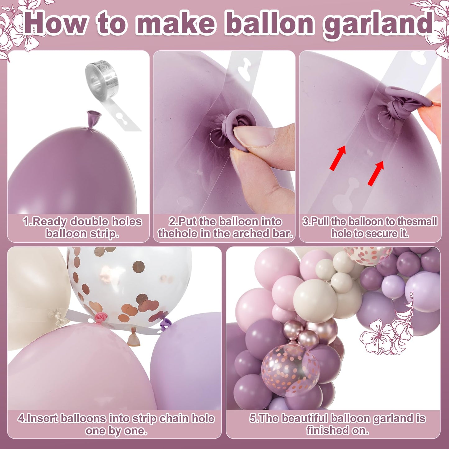 Amandir 173Pcs Pink Blue Green Balloon Arch Garland Kit, Dusty Baby Pink Mauve Pastel Mist Haze Green Blue Gold Confetti Balloons for Baby Shower Gender Reveal Wildflower Birthday Party Decorations