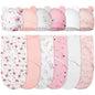 Ramede 6 Pack Baby Swaddle Blanket with Hats Sleep Swaddle for 0-3 Months Newborn Sacks Soft Cotton Wearable for Boy Girl