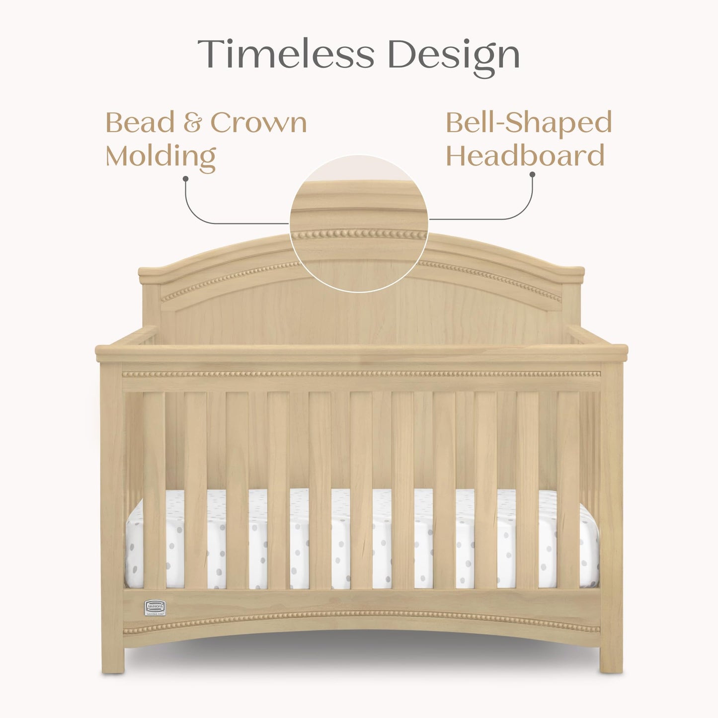 Delta Children Simmons Kids SlumberTime Emma Convertible Crib N More, Grey