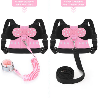 Accmor Toddler Leash Harness, Child Harness Baby Leash + Anti-Lost Wrist Link, Cute Kids Harness with Walking Strap Tether Belt for 1-5 Years Boys and Girls to Zoo or Mall