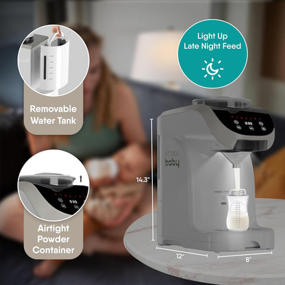 Formula Maker Machine - Accurate WiFi Formula Dispenser with Inbuilt Sensors to Prevent Malnutrition - Instant Heating & Automatic Mixing - Quick Warm Bottle W/Free Mobile App
