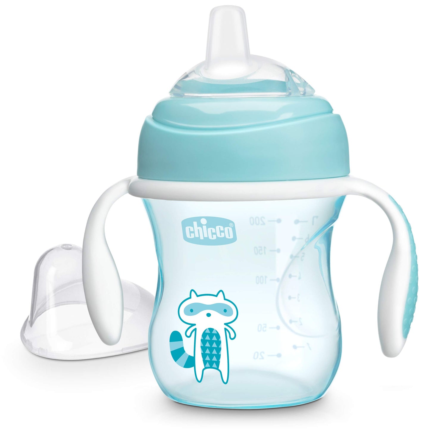 Chicco Transition Sippy Cup with Silicone Spout and Spill-Free Lid 7oz.| Calibration Markings | Removable Handles | Top-Rack Dishwasher Safe | Easy to Hold with Ergonomic Indents | Pink| 4+ Months
