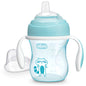 Chicco Transition Sippy Cup with Silicone Spout and Spill-Free Lid 7oz.| Calibration Markings | Removable Handles | Top-Rack Dishwasher Safe | Easy to Hold with Ergonomic Indents | Pink| 4+ Months