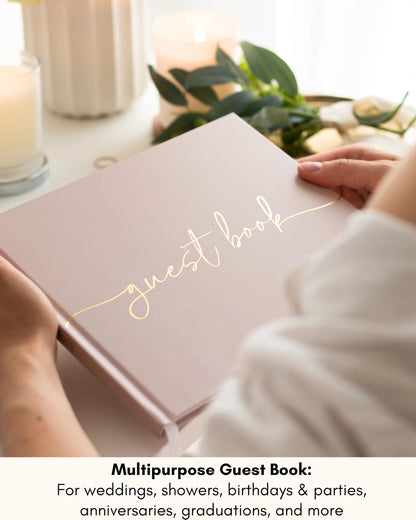 Lamare Elegant Blank Page Wedding Guest Book – The Perfect Polaroid Guest Book for Wedding Receptions, Birthdays, Baby Showers, and Special Events – A Stylish Sign-in Book for Guests
