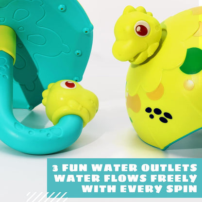 Sizobi Baby Bath Toys, Dinosaur Umbrella Bath Toy Sprinkler for Kids Toddler, Bathtub Spray Toy for Baby, Mold Free Bath Toys 2 3 4 5 6 Year Old Girl Boys Gifts, Bubbles Spinning & Sprinkler Effects
