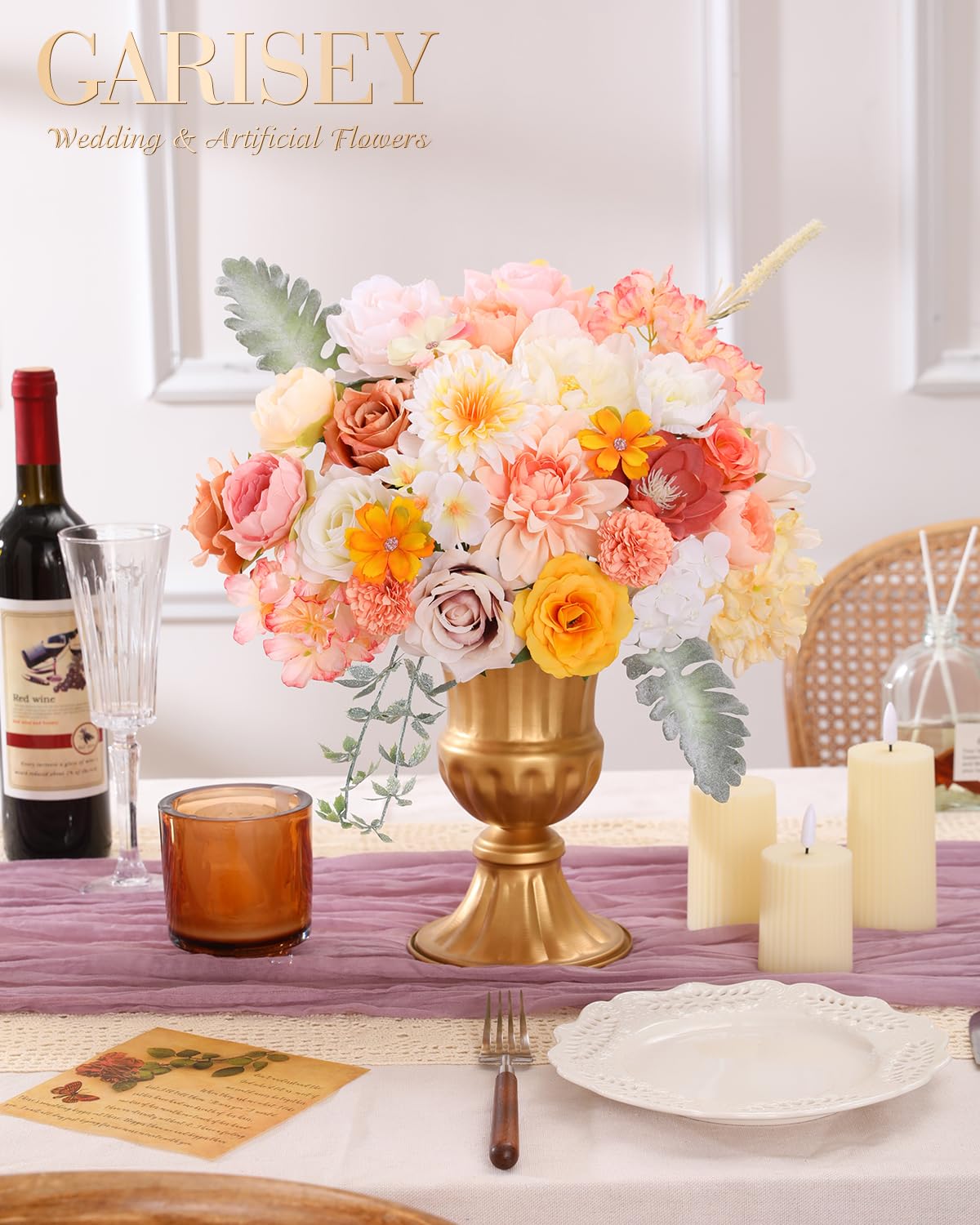 Artificial Flowers Combo for DIY Wedding Bouquets Combo Centerpieces Arrangements Party Bridal Baby Shower Home Decorations-Blush Pink