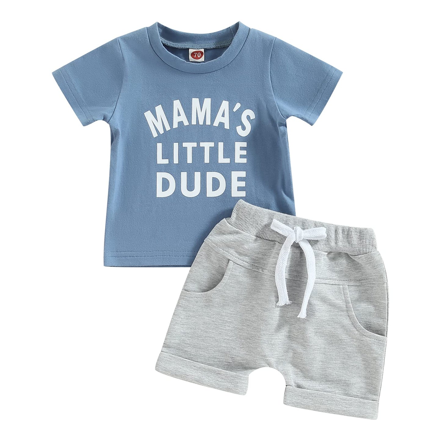 Kupretty Toddler Baby Boy Summer Clothes Letter Graphic Short Sleeve Shirt T-Shirt Tops + Casual Shorts Outfit Set