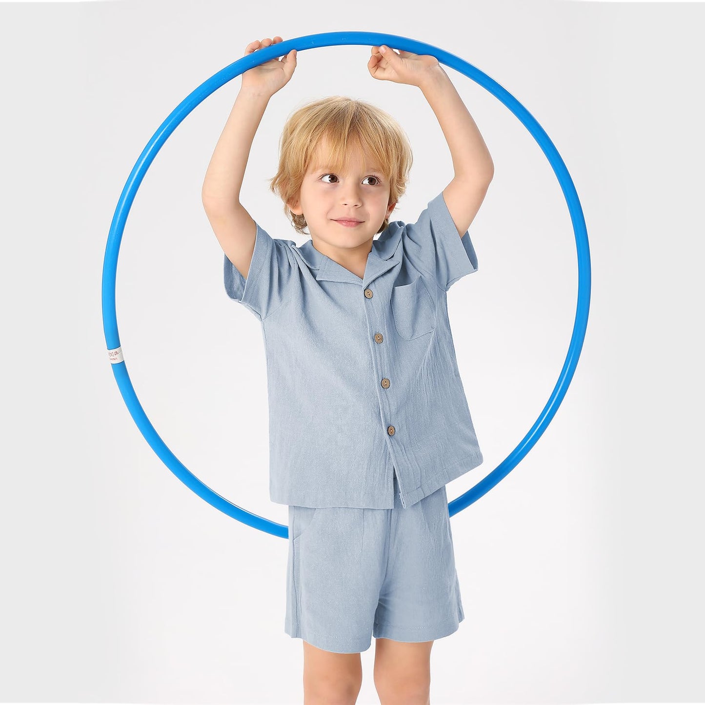 XMWEALTHY Toddler Baby Boy Summer Clothes Color Block Short Sleeve Button-down Shirt Tops + Cotton Pants Outfit Set