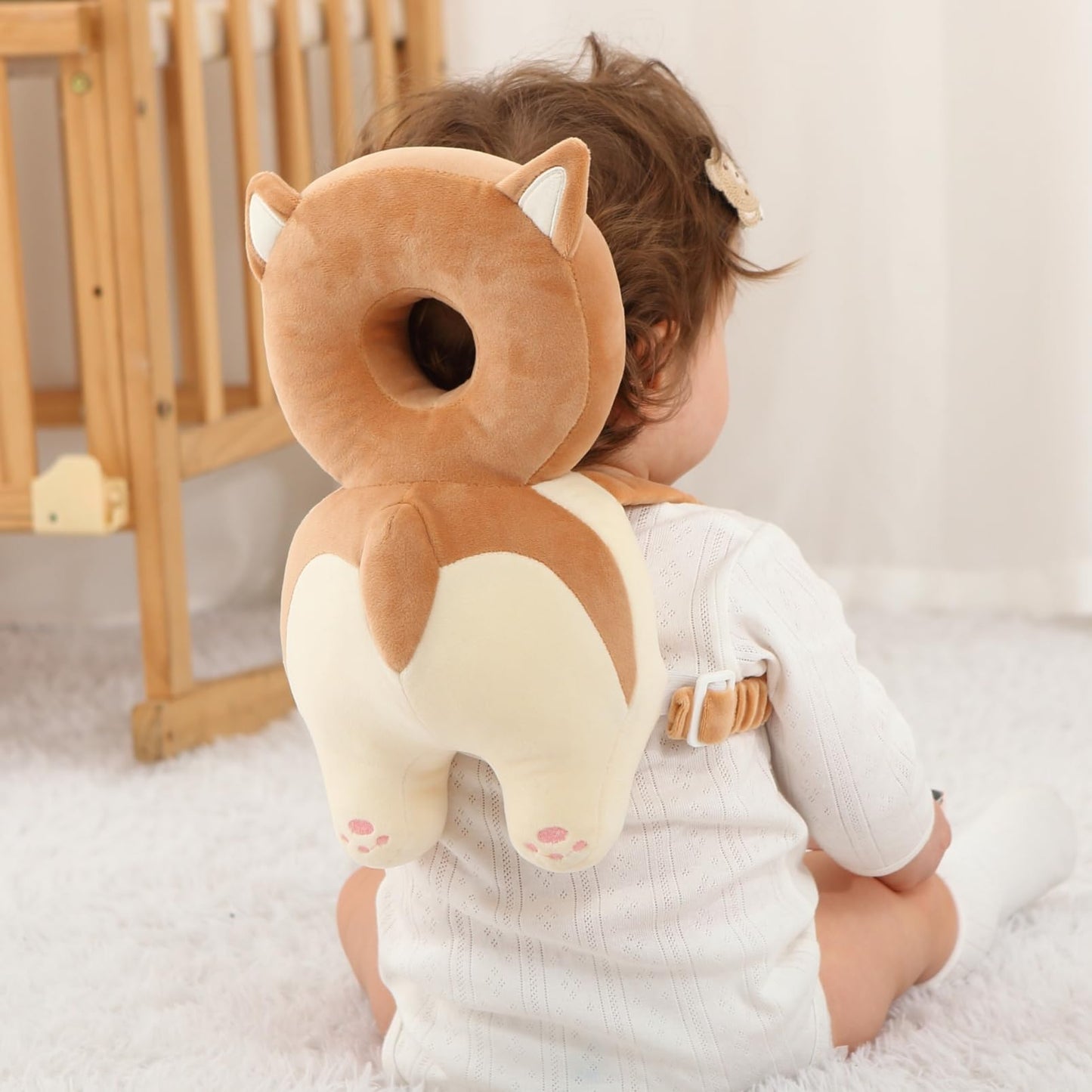 Baby Head Protector Backpack -Soft & Lightweight Pads - Prevents Bebes Backward Fall Astronauts Plush Stuffed