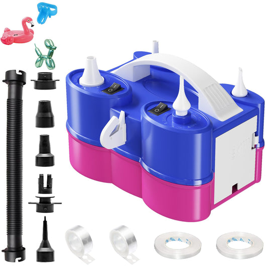 Electric Balloon Pump, 3-in-1 Portable Air Pump for Inflatables and Balloons, Dual Nozzle Balloon Blower Machine for Latex 260q Foil Balloons 110V Inflator Deflator for Pool Floats Air Mattress