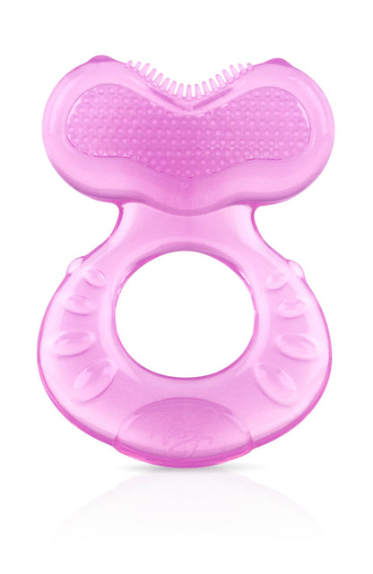 Nuby Silicone Teethe-eez Teether with Bristles, Includes Hygienic Case, Blue