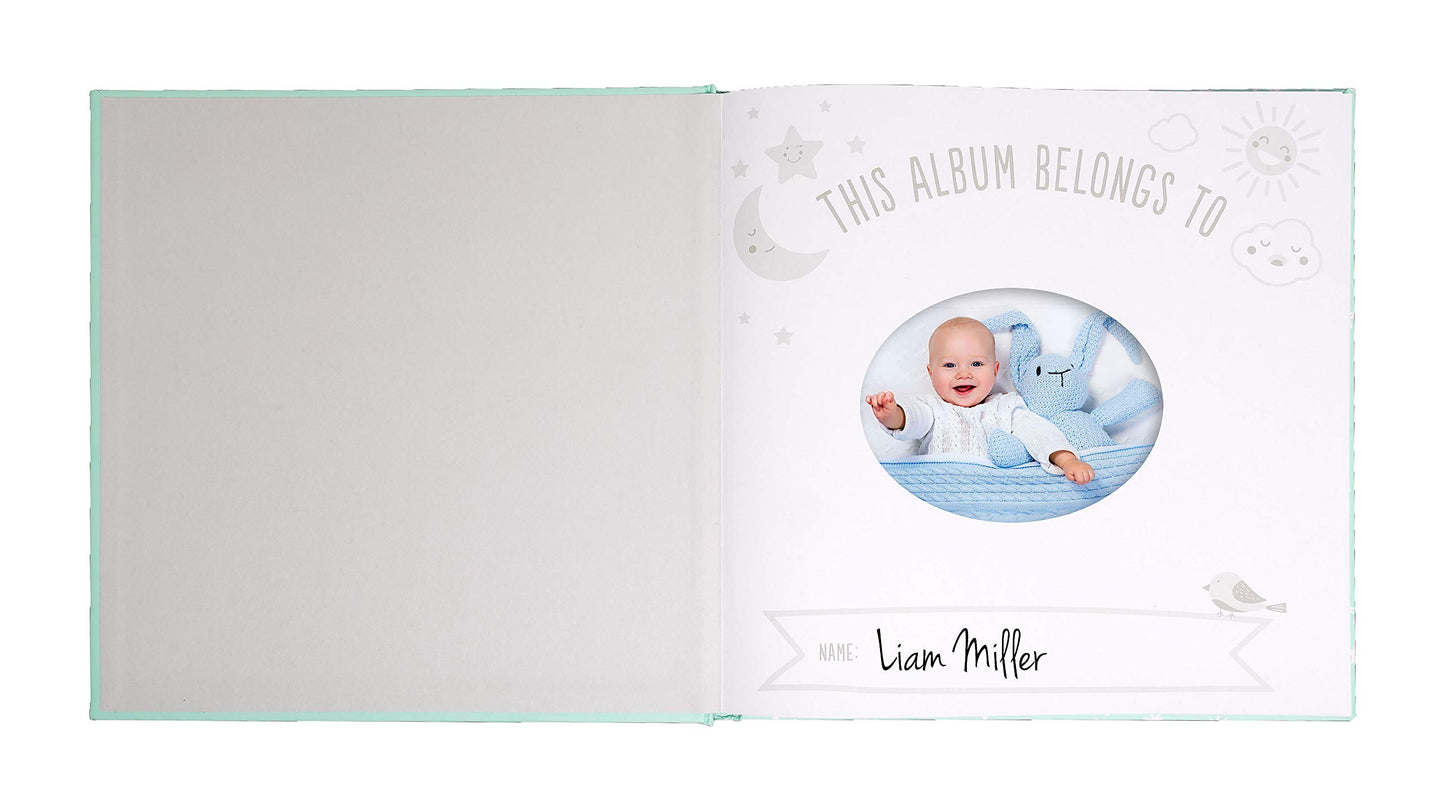 Kate & Milo Baby’s First Year Baby Memory Journal, Gender-Neutral Keepsake, Baby Milestone Memory Book and Photo Album, Perfect for Baby Showers, For New and Expecting Parents, Sky and Elephant