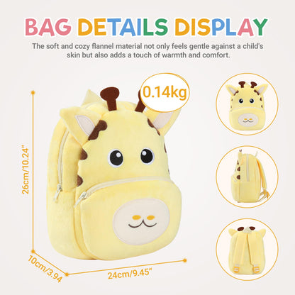 MICHLEY Toddler Backpack Plush Animal SchoolBag Cartoon Girls Travel Bag Mini Baby Daypack for Kids Kindergarten Pre School Bags, Cow