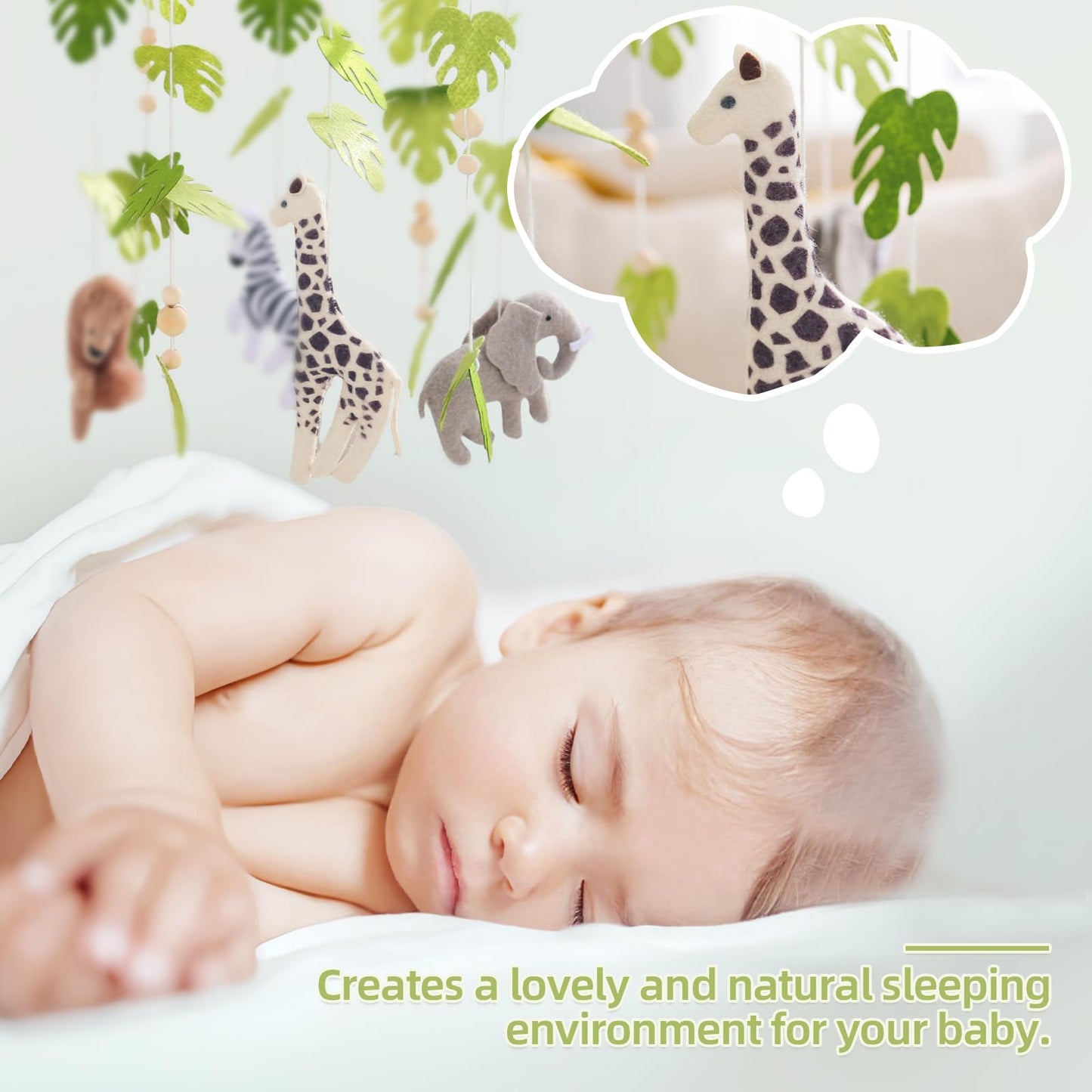 Baby Crib Mobile for Boys Girls| Boho Nursery Mobile| Gender Neutral Hand-Crocheted Mobile| Ceiling Mobile - Stars, Clouds, Moon